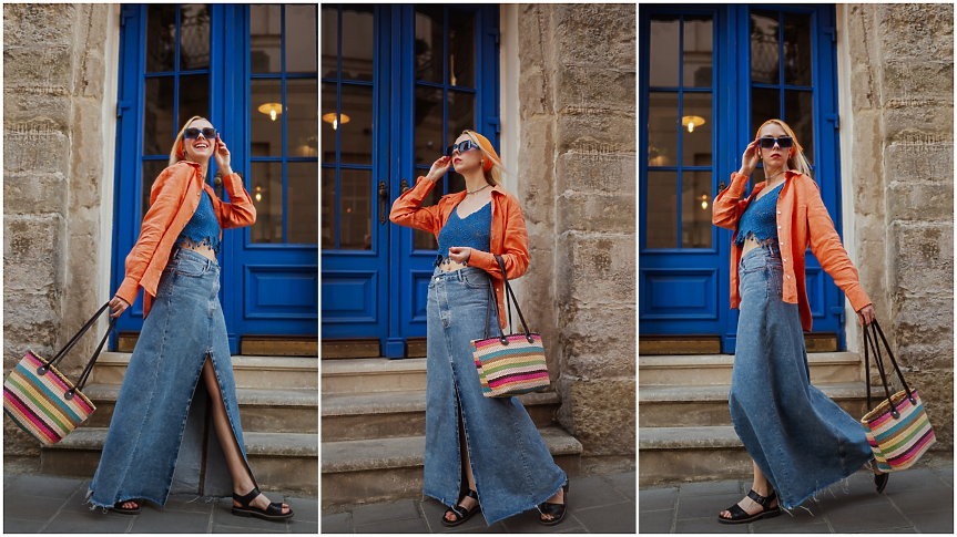 Нейно величество дългата дънкова пола - как да я носиш това лято