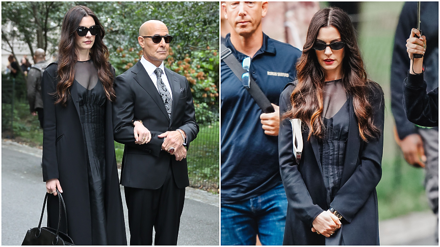 Ан Хатауей и Стенли Тучи снимат притеснителна сцена за „Дяволът носи Прада 2“